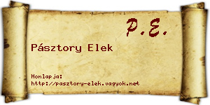 Pásztory Elek névjegykártya